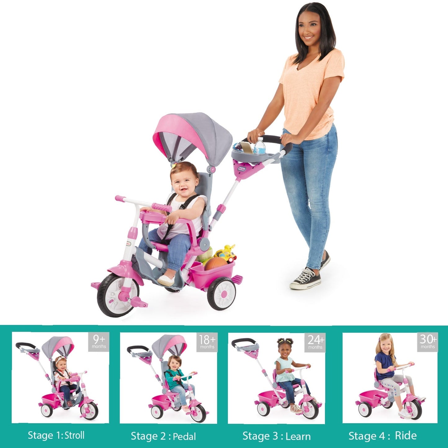 Perfect Fit 4-in-1 Trike - Pink | Little Tikes | Popular