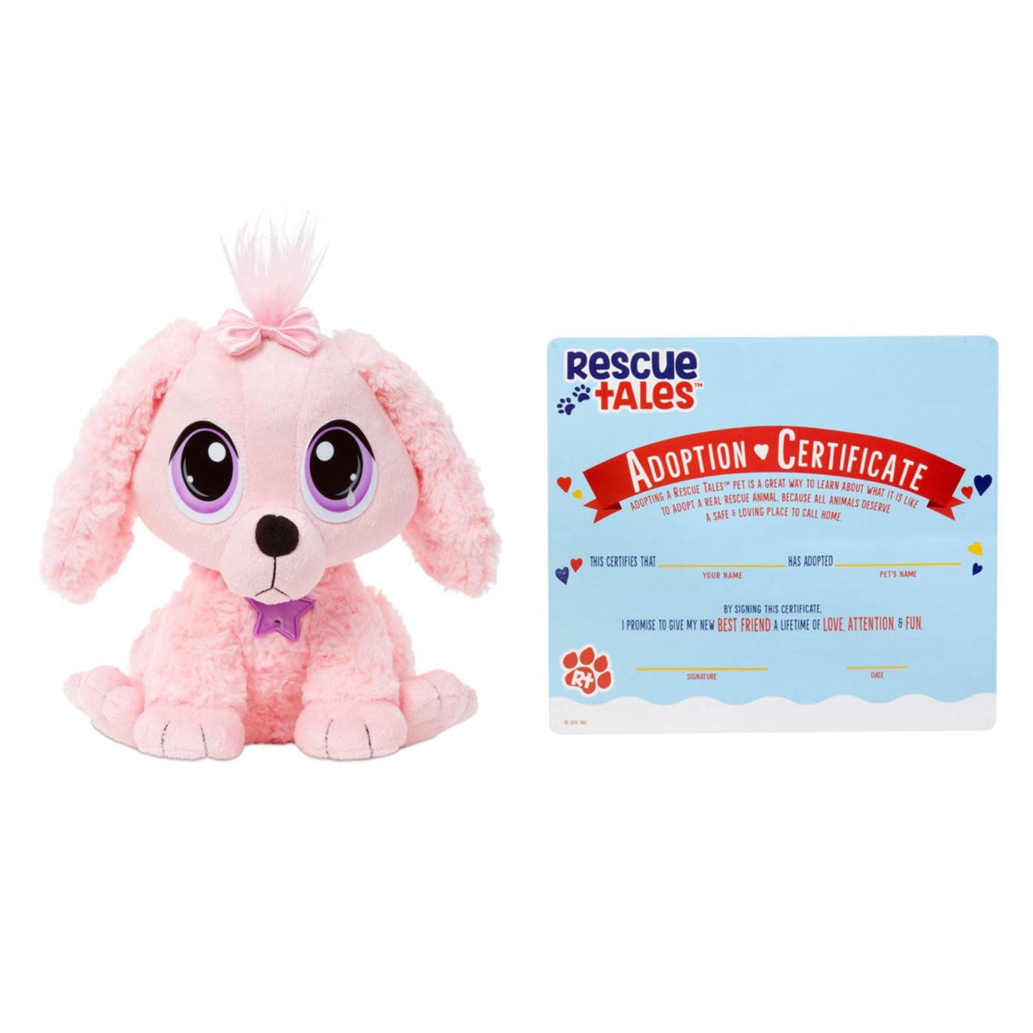 Rescue Tales Pink Poodle Plush Toy - Adoptable Pet with Doghouse | Little Tikes | New