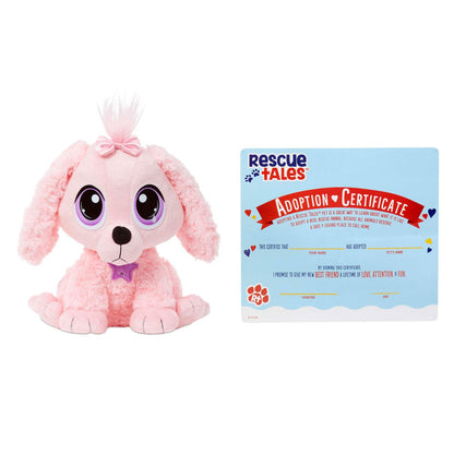 Rescue Tales Pink Poodle Plush Toy - Adoptable Pet with Doghouse | Little Tikes | New