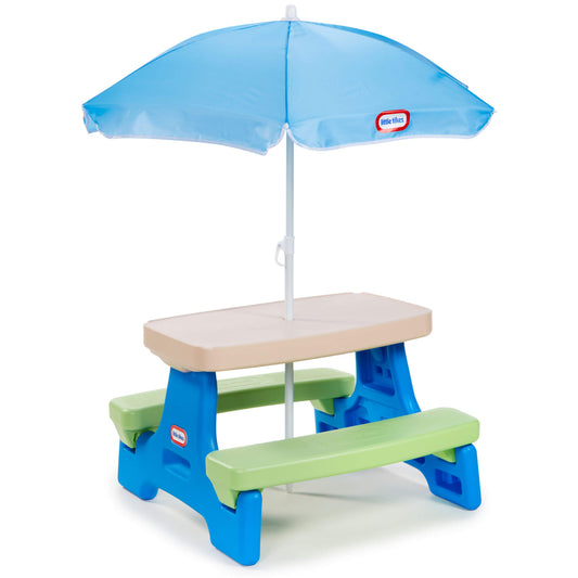 Little Tikes Easy Store Jr. Play Table with Umbrella - Blue/Green | Signature