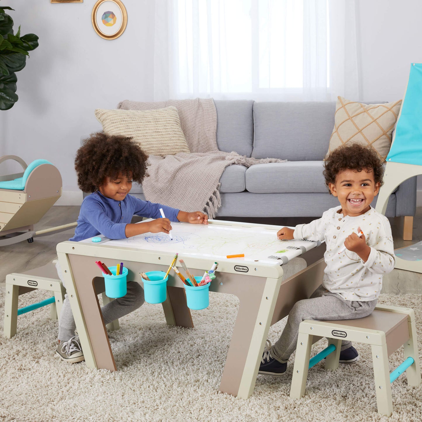Little Tikes 2-in-1 Easel and Art Table – Kids' Wooden Art Station | Featured