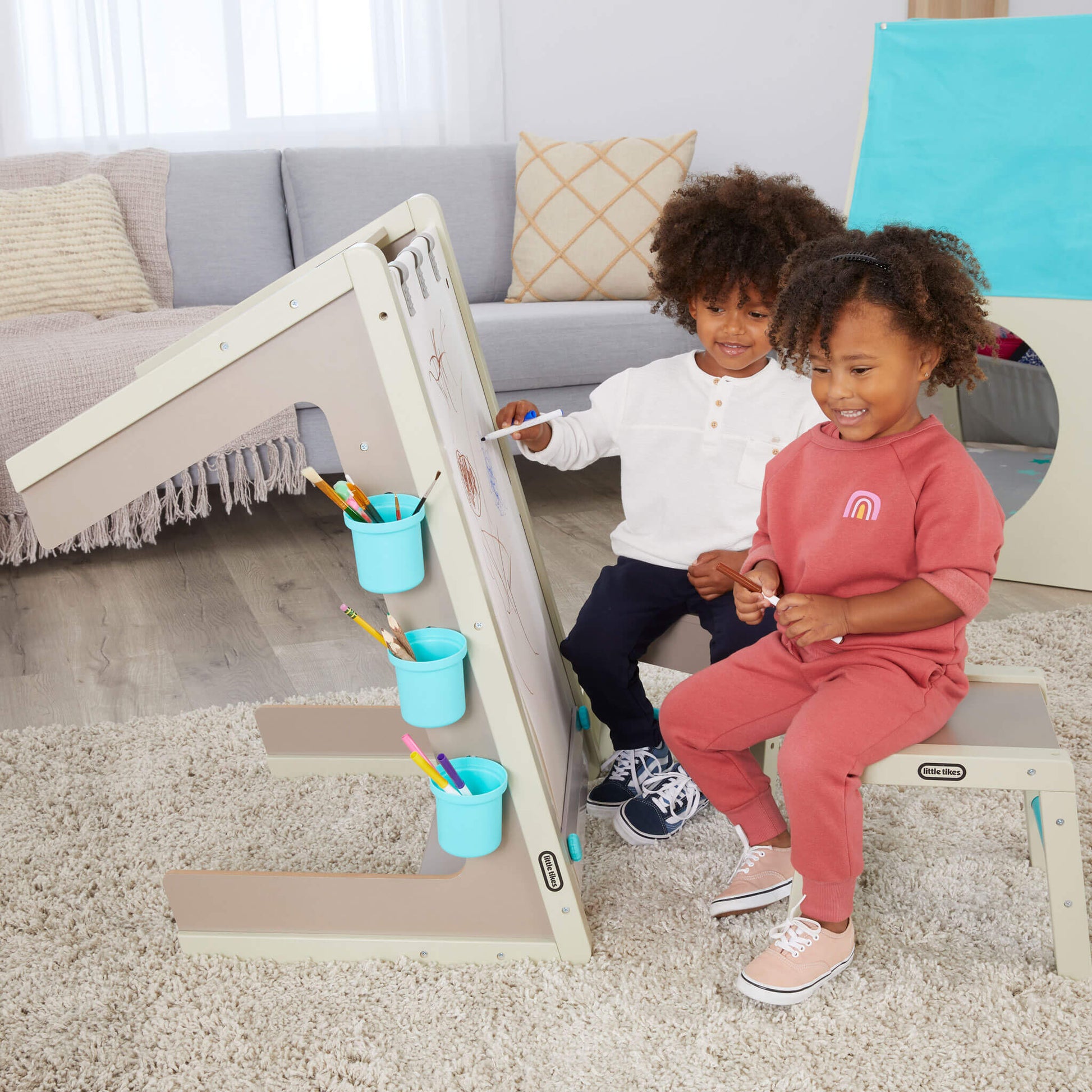 Little Tikes 2-in-1 Easel and Art Table – Kids' Wooden Art Station | Featured