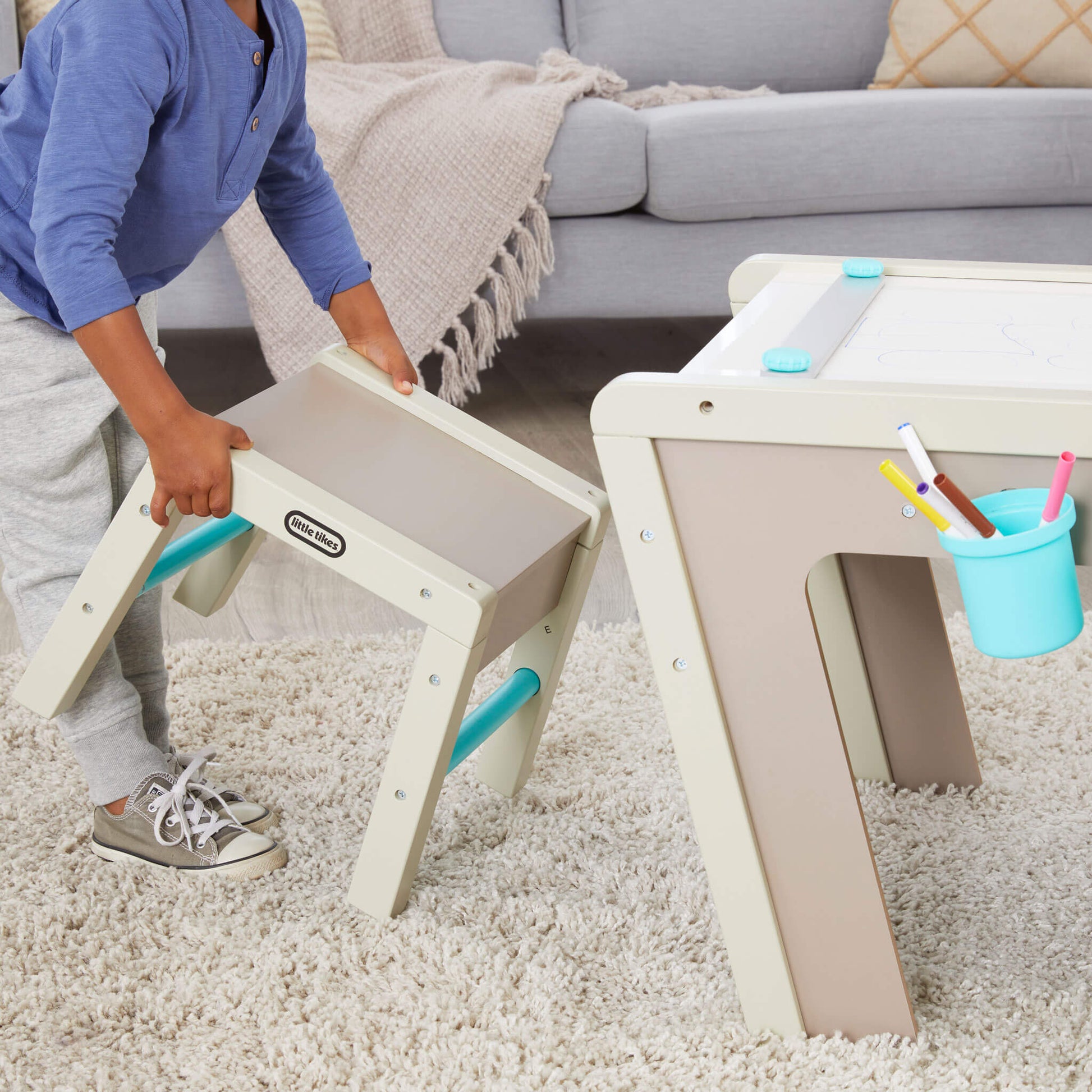 Little Tikes 2-in-1 Easel and Art Table – Kids' Wooden Art Station | Featured